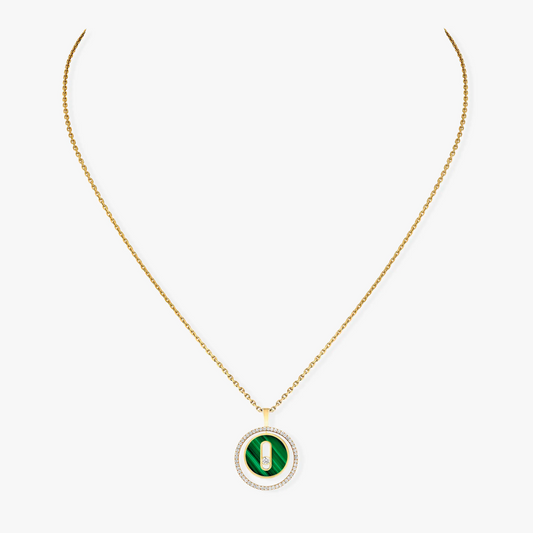 LUCKY MOVE 1 DIAMOND MALACHITE GOLD DIAMOND NECKLACE