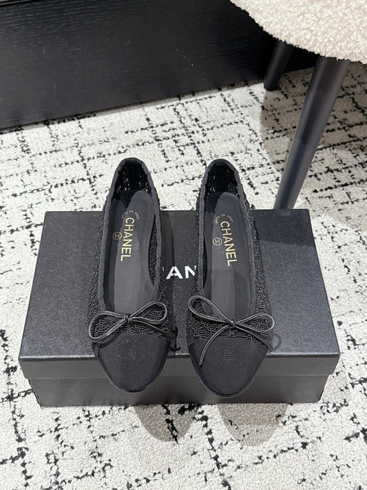 BALLET FLAT 25S IN BLACK TWEED