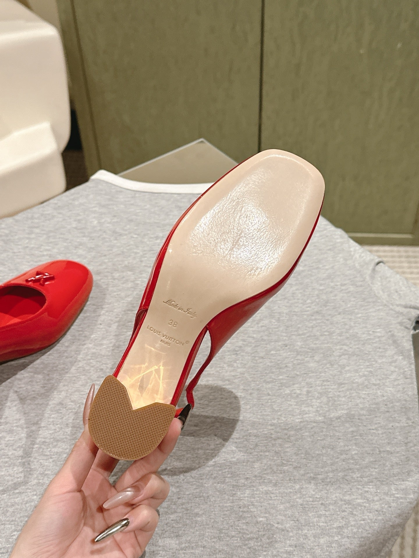 SWING SLINGBACK PUMP 55 MM IN CRIMSON RED CALFSKIN