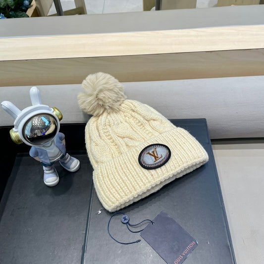 BEANIE HAT IN BEIGE WOOL 433484
