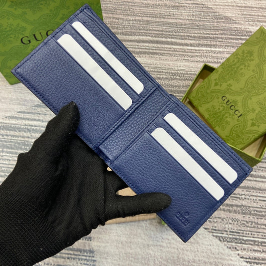 BIFOLD WALLET 11 IN CLASSIC BLUE CALFSKIN