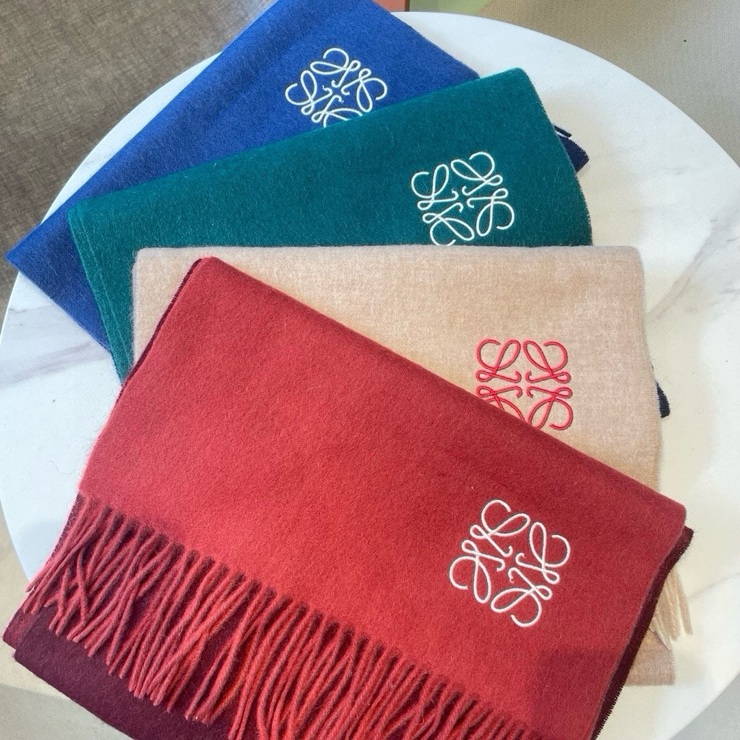 SCARF 180 CM IN CHERRY RED MIX JAM RED WOOL AND CASHMERE 415203