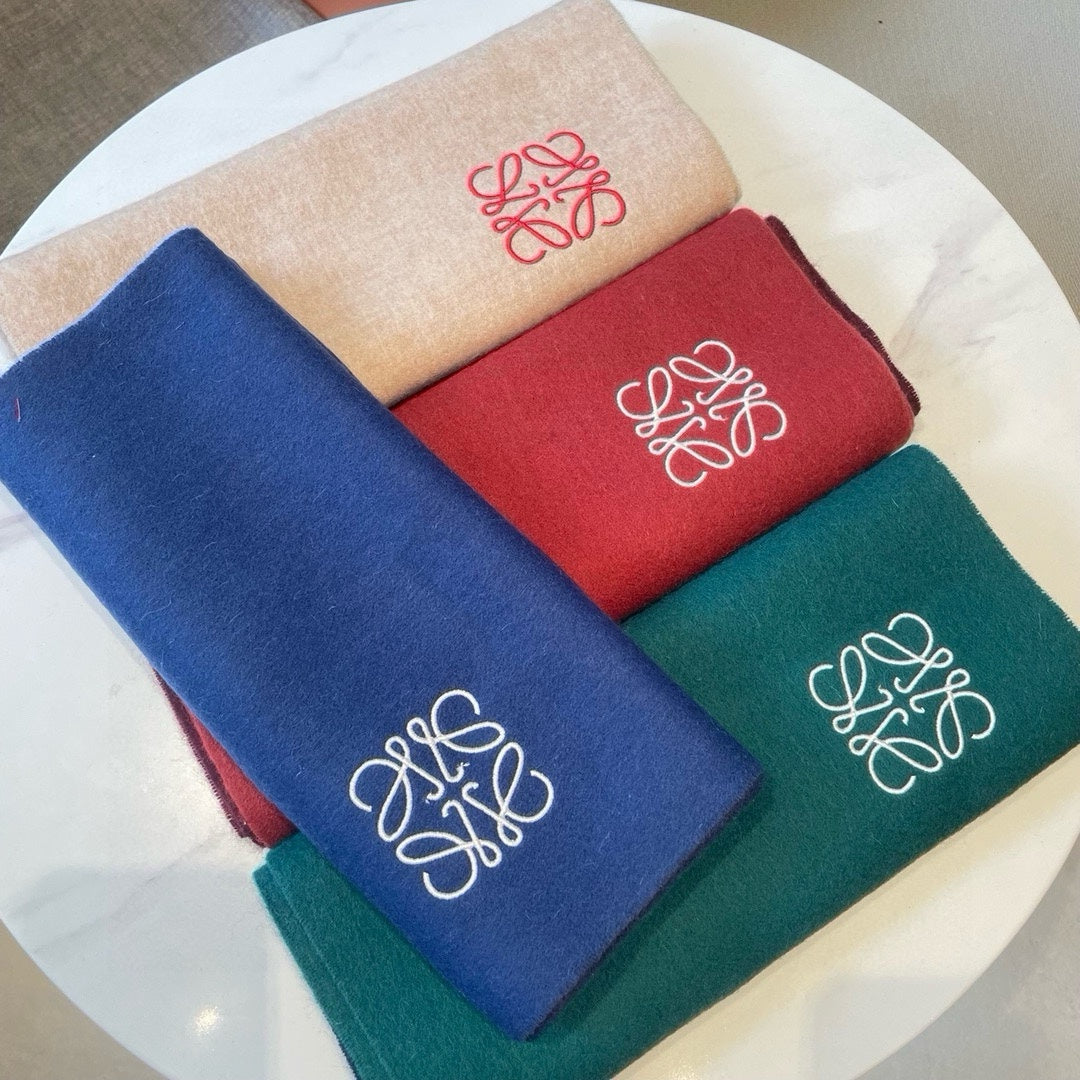 SCARF 180 CM IN TEAL GREEN MIX NAVY BLUE WOOL AND CASHMERE 415204