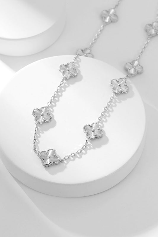 CLOVER 20 MOTIF SILVER NECKLACE