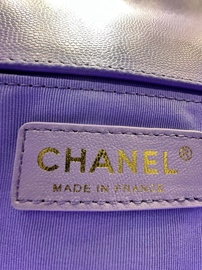 BOY BAG MEDIUM 25 PURPLE CAVIAR GOLD HARDWARE