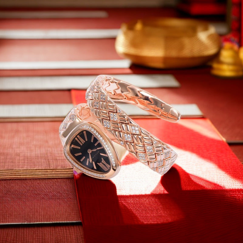 SERPENTI SPIGA 35 PINK GOLD BLACK DIAL