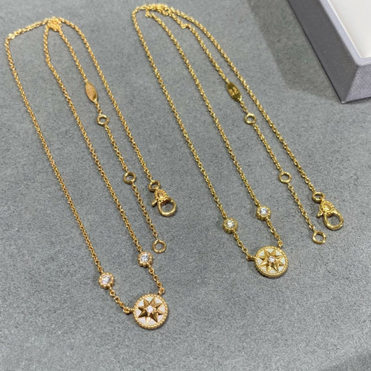 ROSE VENTS 2 DIAMOND PINK GOLD NECKLACE