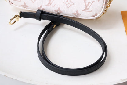 LV WOC 2WAY CHAIN WHITE PINK LEATHER