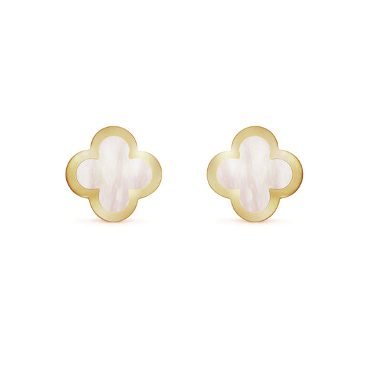 PURE CLOVER MOP PINK GOLD EARRINGS
