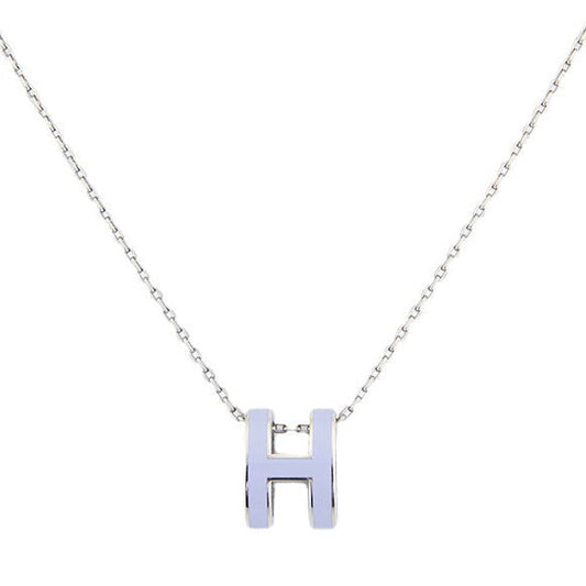LILAC PURPLE MINI H VIOLET NECKLACE