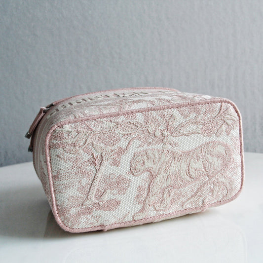 VANITY CROSSBODY CASE IN PEACH PINK MONOGRAM OBLIQUE JACQUARD
