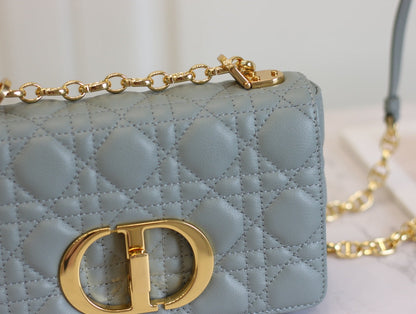 CARO MINI BAG 20 IN LIGHT BLUE CALFSKIN