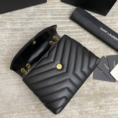 LOULOU SMALL 25 IN BLACK LAMBSKIN GOLD HARDWARE