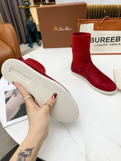 LP COCOON WALK ANKLE BOOTS CHERRY CASHMERE FABRIC