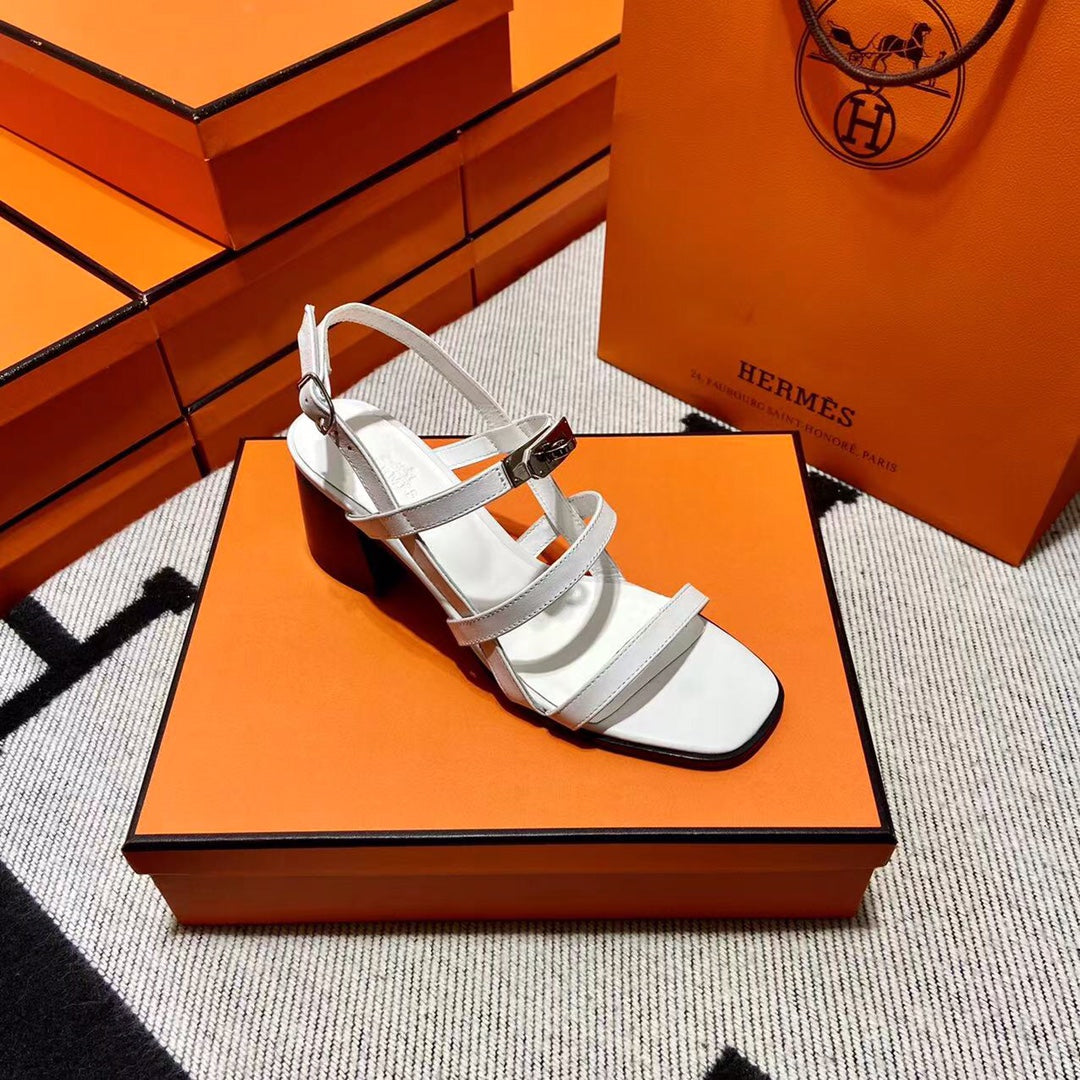 MID - SANDAL WHITE CALFSKIN