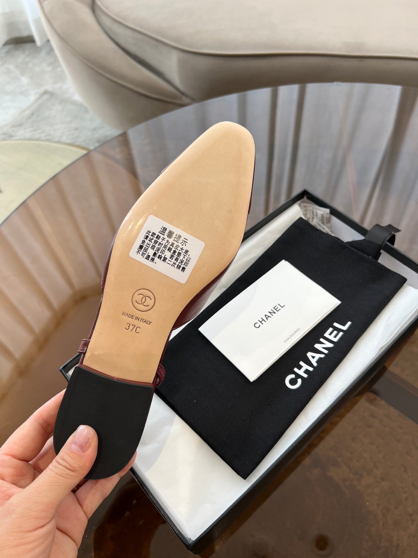 SLINGBACKS WINE RED CALFSKIN