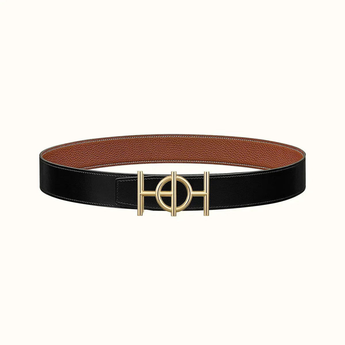 ULYSSE BELT BUCKLE & REVERSIBLE GINGER ORANGE LEATHER STRAP 38MM GOLD HARDWARE