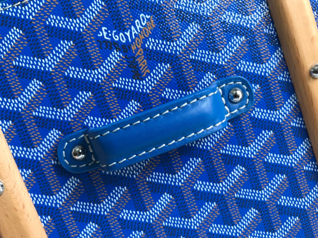 SAÏGON PM BAG 28 IN CURIOUS BLUE GOYARDINE CANVAS AND CALFSKIN
