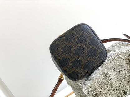 TRIPHOME 9 CALFSKIN BLACK PATTERN BOX BAG