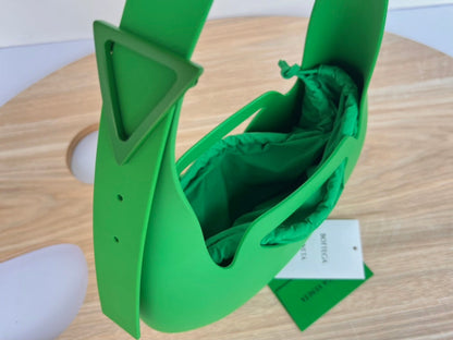 SHOULDER BAG 27 IN JADE GREEN RUBBER AND NYLON FABRIC