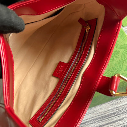 GG JACKIE SMALL 28 SHOULDER BAG IN CHERRY RED CALFSKIN