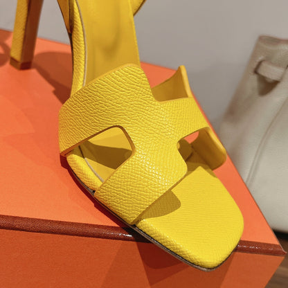 HOLY 105 SANDAL IN BRIGHT YELLOW GRAINED CALFSKIN