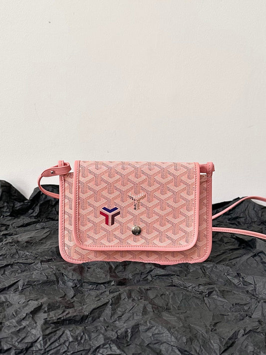 PLUMET POCKET WALLET 20 IN PINK GOYARDINE CANVAS AND LAMBSKIN TRIM