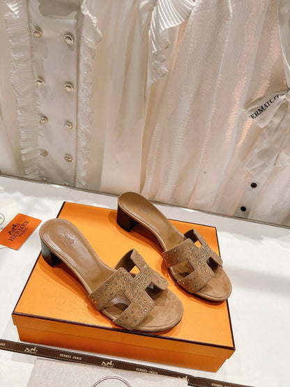0ASIS SANDALS BRIGHT ORANGE LAMBSKIN ATTACH CRYSTAL