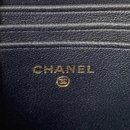 CC MINI 17 CLUTCH WITH STRAP IN BLACK CALFSKIN