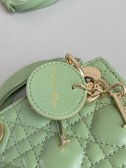 MICRO LADY 12 BAG IN LIGHT GREEN LAMBSKIN