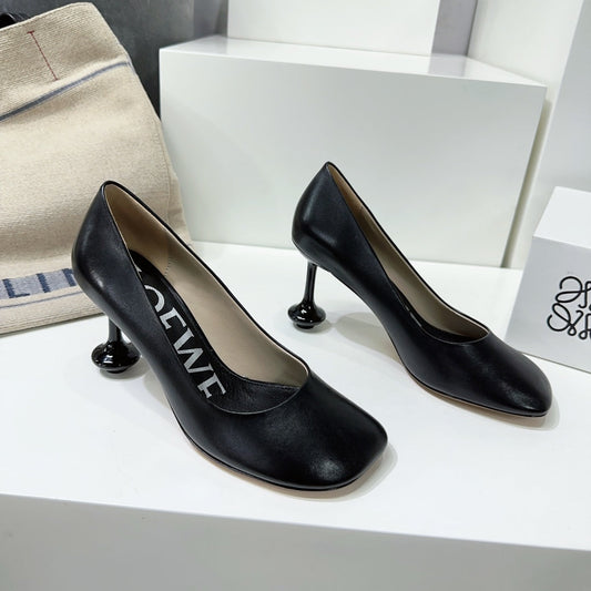 LW TOY PUMP 95 BLACK CALFSKIN