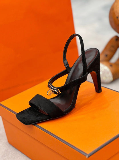 Glamour 95 Sandal Black Suede