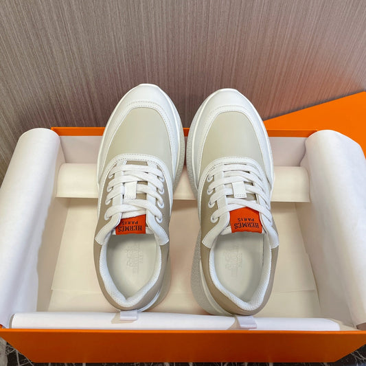 GIGA SNEAKER BEIGE MIX WHITE CALFSKIN