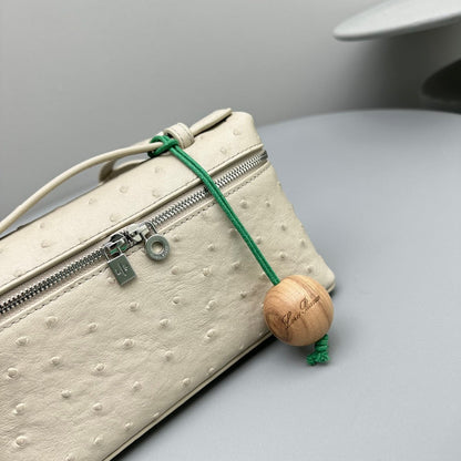 EXTRA POCKET L19 IN BISQUE BEIGE OSTRICH LEATHER