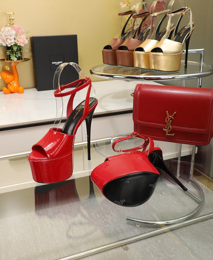 SL SUPER HIGH HEELS SANDAL RED CALFSKIN