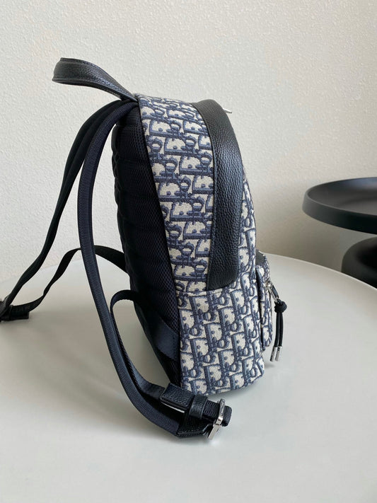 SMALL BACKPACK 32 BLUE OBLIQUE JACQUARD