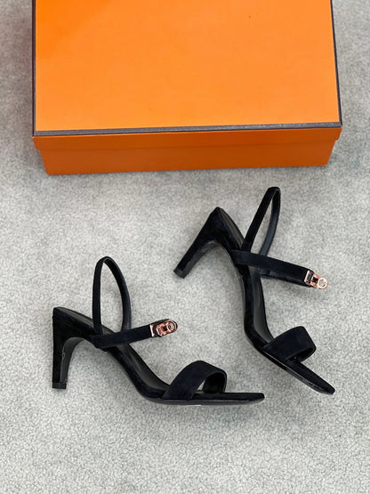 Glamour 75 Sandal Black Suede