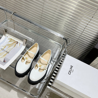 HIGH FLAT SANDALS WITH DOUBLE STRAP-DESIGN LEATHER WHITE