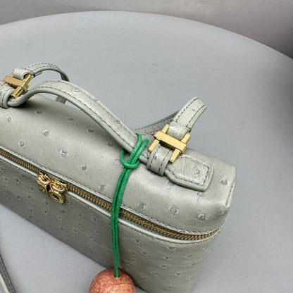 Extra Pocket L19 Sage Ostrich Leather Ghw