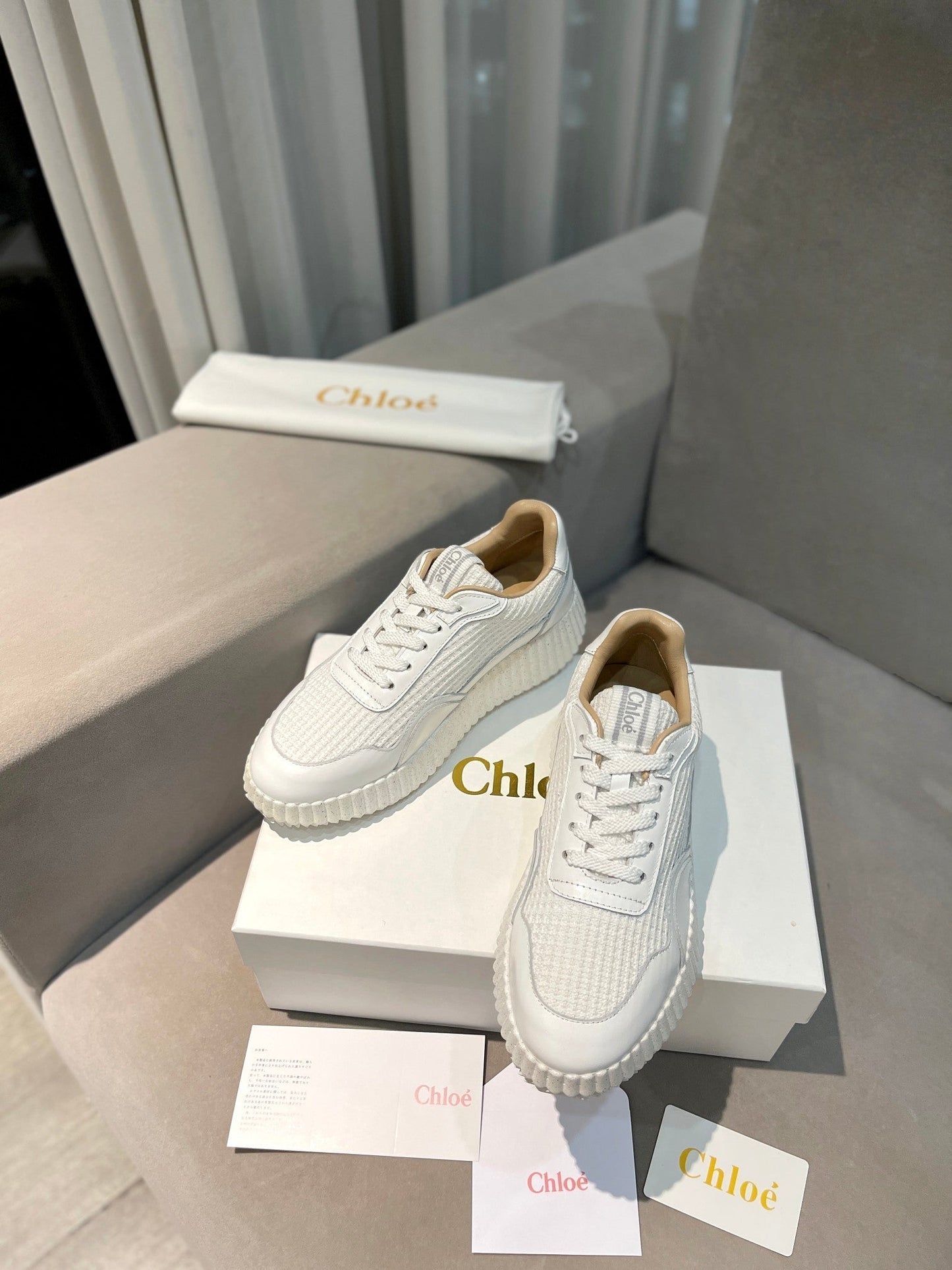 NAMA SNEAKER IN WHITE LAMBSKIN AND SUEDE