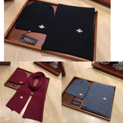 SET SCARF AND HAT IN SHARK GRAY WOOL 945023