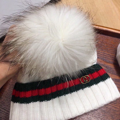 SET SCARF AND HAT IN WHITE WOOL AND CASHMERE 945028