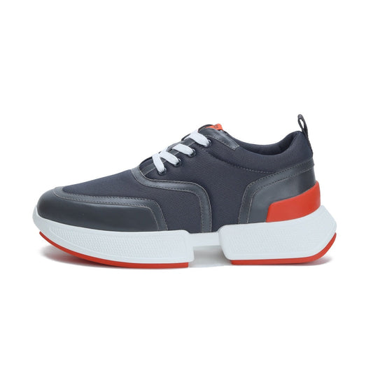 GIGA SNEAKER IN BLACK STITCHED MESH AND CALFSKIN