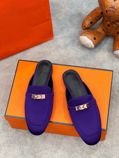0Z Mule Violet Silk Thick Cloth/Sheepskin