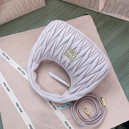 WANDER MATELASSÉ NAPPA HOBO BAG 23 IN PASTEL PINK LAMBSKIN