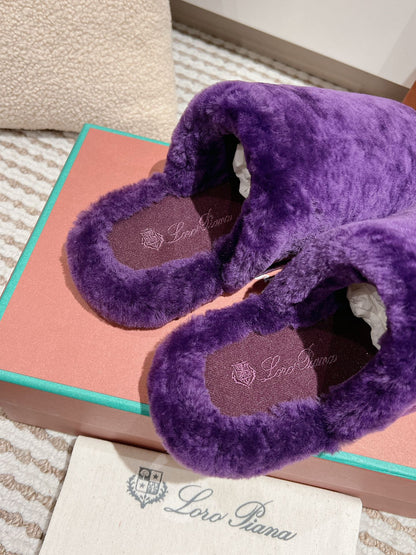 LP NATURAL WINTERCOZY WOOL VIOLET SLIPPERS