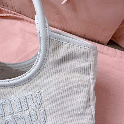 IVY HANDBAG 22 IN WHITE CANVAS