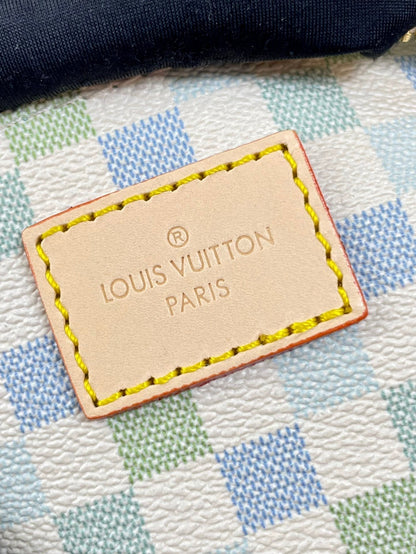 SPEEDY BANDOULIÈRE 20 IN PISTACHIO DAMIER GIANT CANVAS GOLD HARDWARE