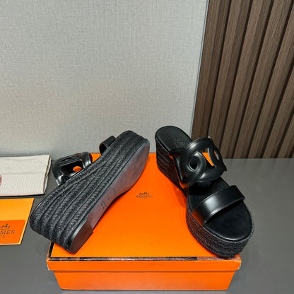 ITHEA 80 ESPADRILLE BLACK CALFSKIN