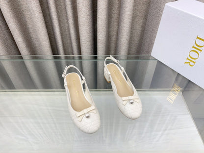 PEARL MARY JANE SLINGBACKS IN WHITE LAMBSKIN 30 MM